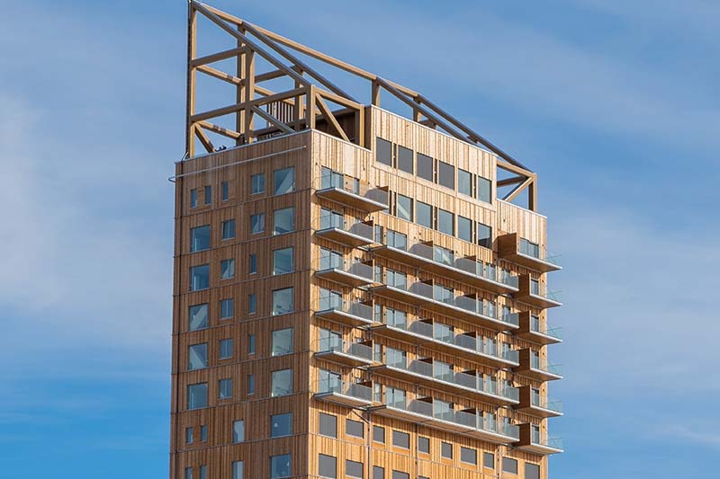 Foto: Das höchste Holzgebäude der Welt steht ab sofort in Norwegen und löst das Hoho in Wien ab. 