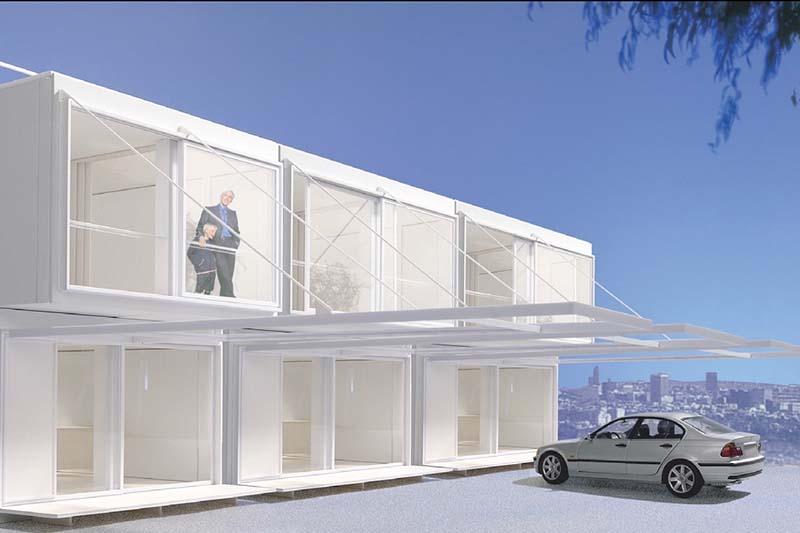 Foto: »Das innovative Konzept Skyhouse dokumentiert das Bauen in der Zukunft – umweltfreundlich, hochtechnologisch, seriengefertigt und doch ganz individuell«, betont Christian Kern, Professor für Dreidimensionales Gestalten und Modulbau an der TU Wien und Geschäftsführer des Architekturbüros Blauwerk.
