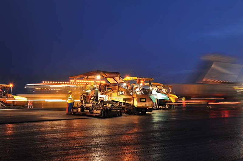 Foto: Digitalisierte Baumaschinen bei A1