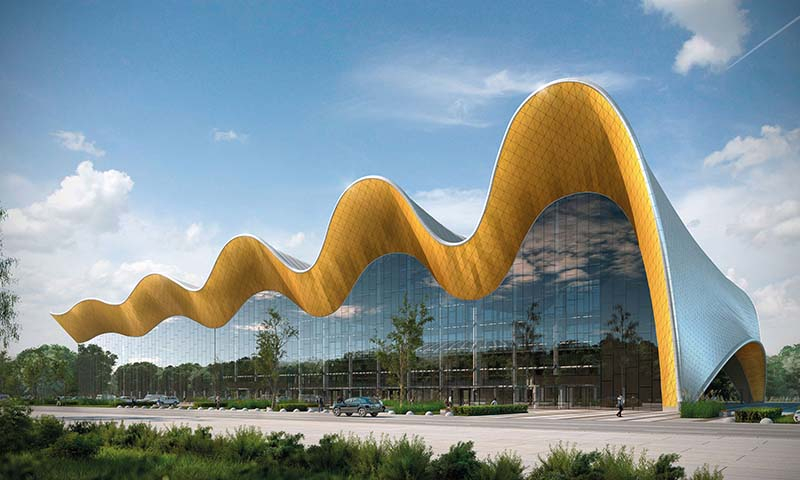Foto: Das Zentrum für Rhythmische Sportgymnastik Moskau, modelliert mit dem neuen Archicad 23. 